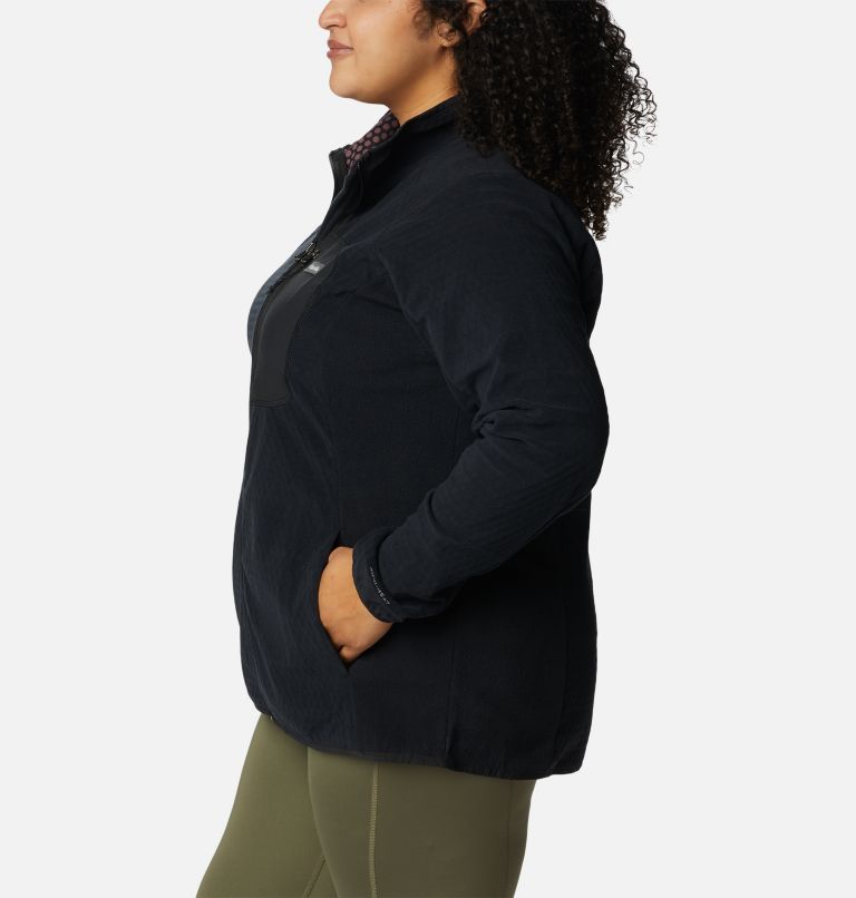 Women's Outdoor Tracks Full Zip Fleece Jacket - Plus Size, Color: Black, image 3