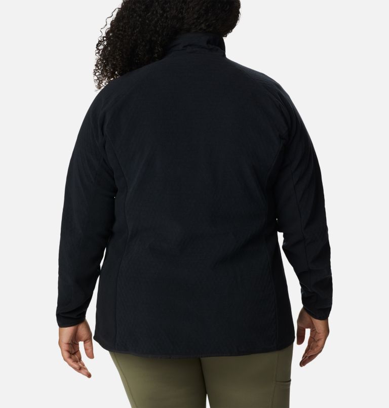 Thumbnail: Women's Outdoor Tracks Full Zip Fleece Jacket - Plus Size, Color: Black, image 2