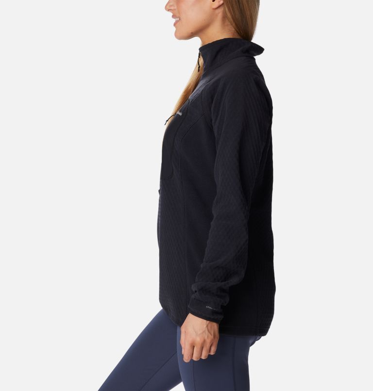 Women's Outdoor Tracks Half Zip Fleece Pullover, Color: Black, image 3