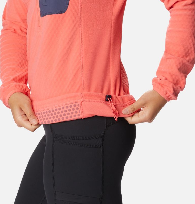 Women's Outdoor Tracks Half Zip Fleece Pullover, Color: Blush Pink, Peach Blossom, image 5