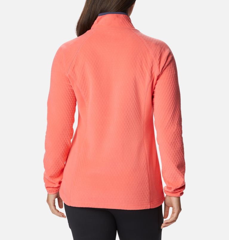 Thumbnail: Women's Outdoor Tracks Half Zip Fleece Pullover, Color: Blush Pink, Peach Blossom, image 2
