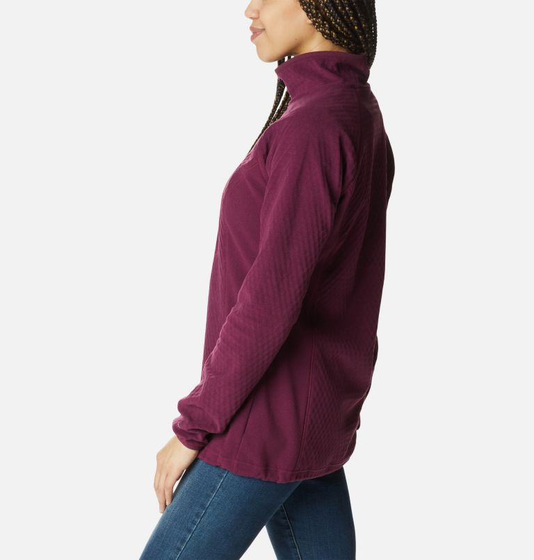 Women's Outdoor Tracks Half Zip Fleece Pullover, Color: Marionberry, Aura, image 3