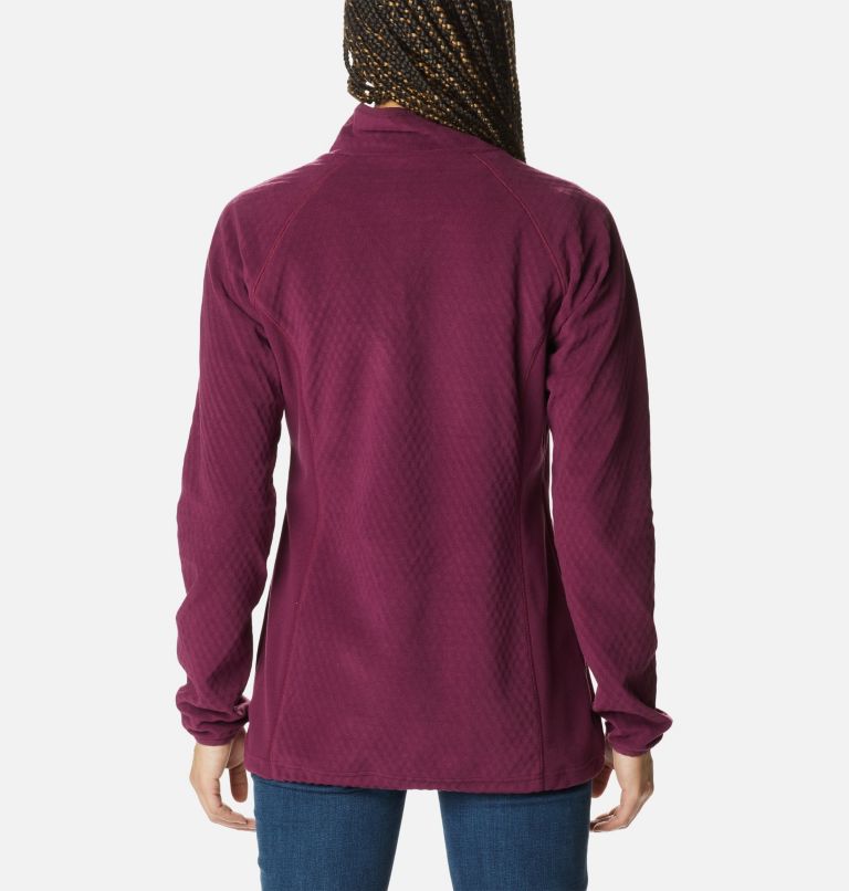 Women's Outdoor Tracks Half Zip Fleece Pullover, Color: Marionberry, Aura, image 2