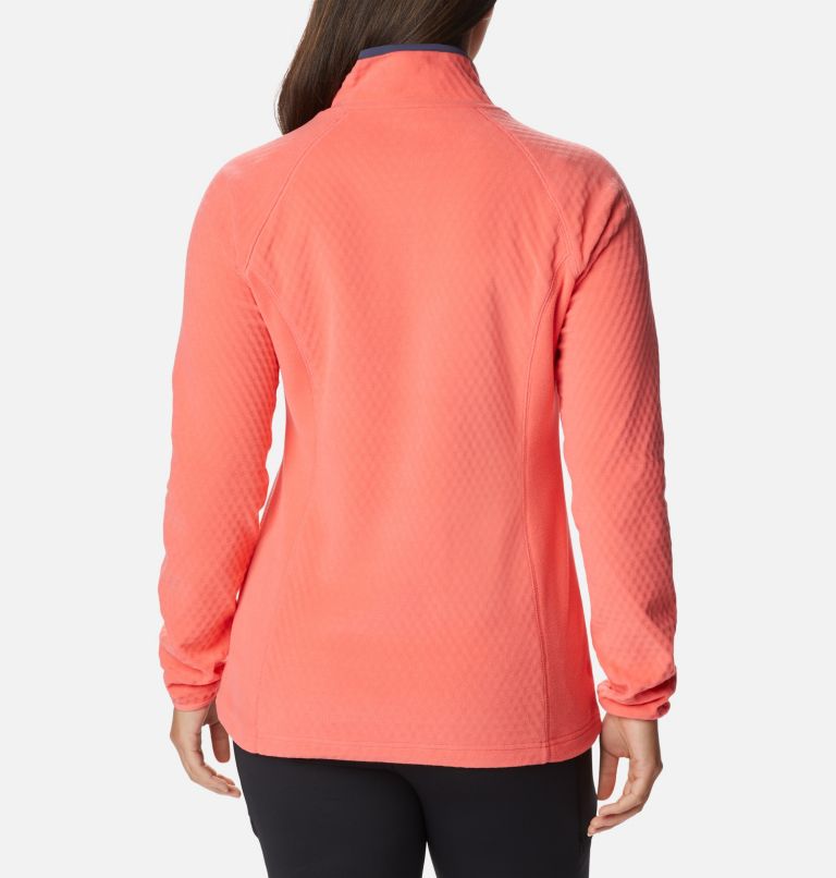 Women's W Outdoor Tracks Half Zip Fleece Technical Pullover, Color: Blush Pink, Peach Blossom, image 2