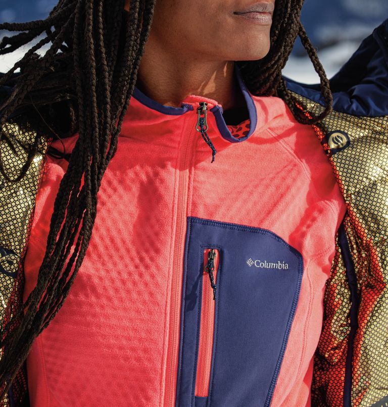 Women's W Outdoor Tracks Half Zip Fleece Technical Pullover, Color: Blush Pink, Peach Blossom, image 7