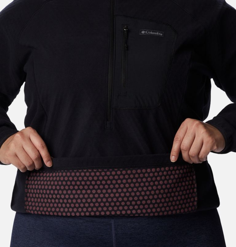 Women's Outdoor Tracks Half Zip Fleece Pullover - Plus Size, Color: Black, image 5