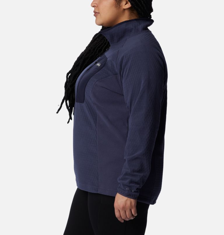 Thumbnail: Women's Outdoor Tracks Half Zip Fleece Pullover - Plus Size, Color: Nocturnal, Dark Nocturnal, image 3