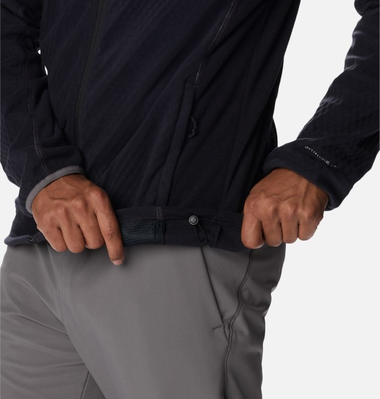 Thumbnail: Men's Outdoor Tracks Full Zip Fleece Jacket, Color: Black, City Grey, image 7