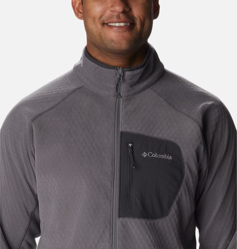 Men's Outdoor Tracks Full Zip Fleece Jacket, Color: City Grey, Shark, image 4