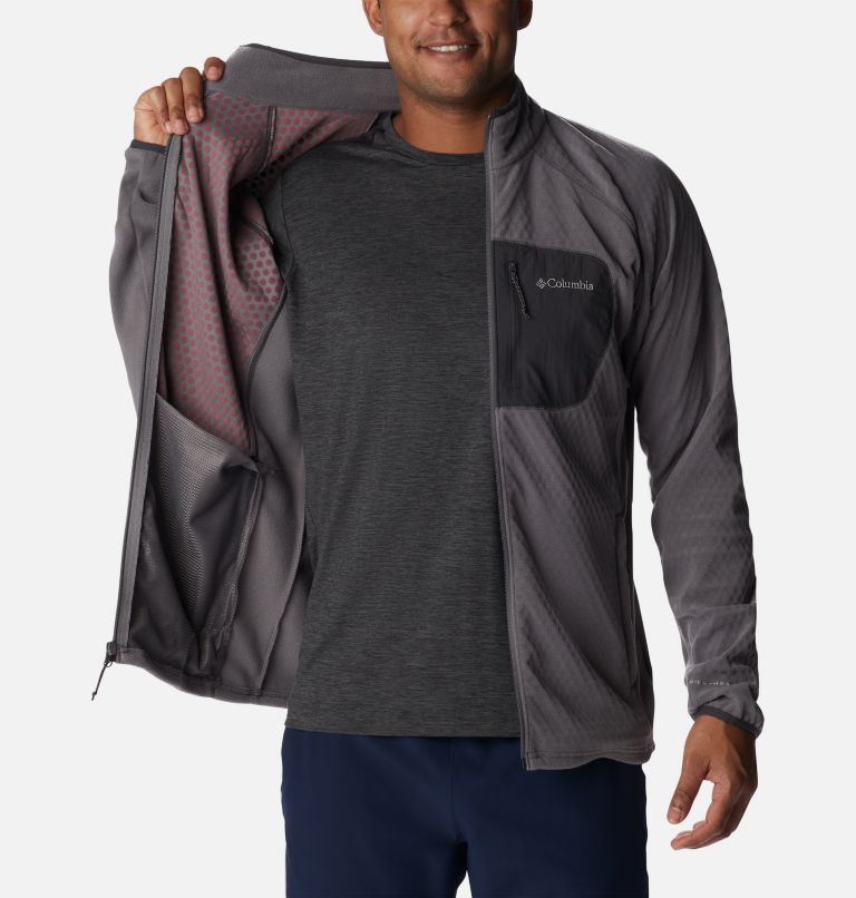Thumbnail: Men's Outdoor Tracks Full Zip Fleece Jacket, Color: City Grey, Shark, image 5