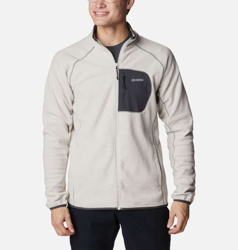 Men's Outdoor Tracks Full Zip Fleece Jacket, Color: Dark Stone, Shark, image 1