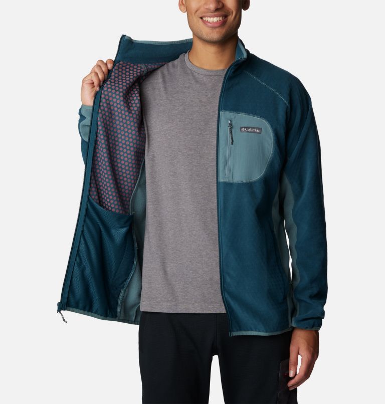 Thumbnail: Men's Outdoor Tracks Full Zip Fleece Jacket, Color: Night Wave, Metal, image 5