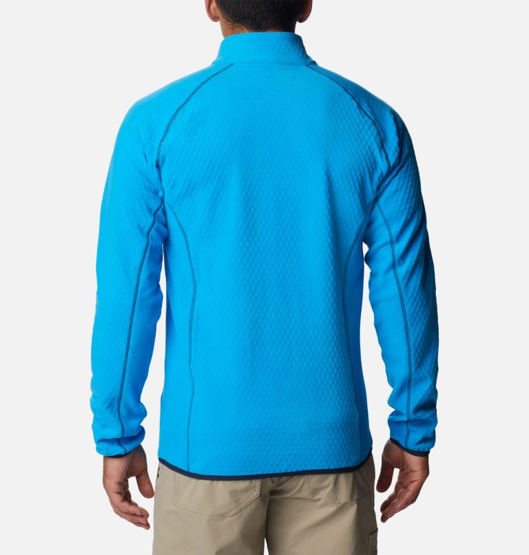 Men's Outdoor Tracks Half Zip Fleece Pullover, Color: Compass Blue, Collegiate Navy, image 2