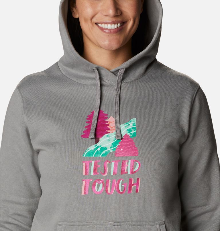 Women's Tested Tough In Pink Hoodie, Color: Light Grey Loveis TTIP Logo, image 4