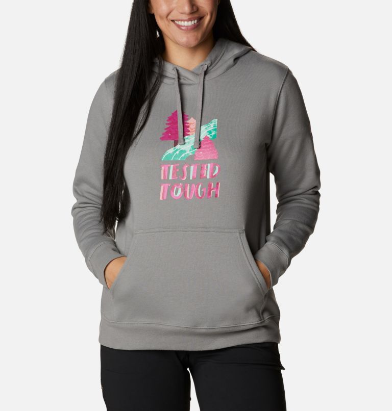 Women's Tested Tough In Pink Hoodie, Color: Light Grey Loveis TTIP Logo, image 1