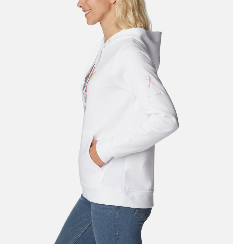 Thumbnail: Women's Tested Tough In Pink Hoodie, Color: White Loveis TTIP Logo, image 3
