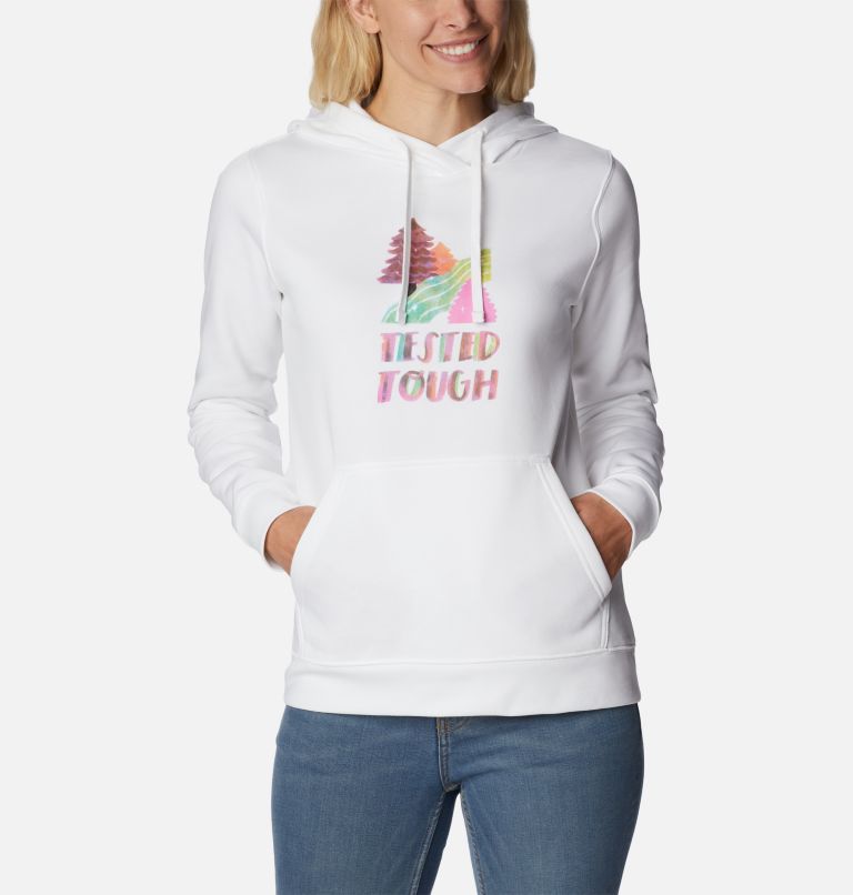 Thumbnail: Women's Tested Tough In Pink Hoodie, Color: White Loveis TTIP Logo, image 5
