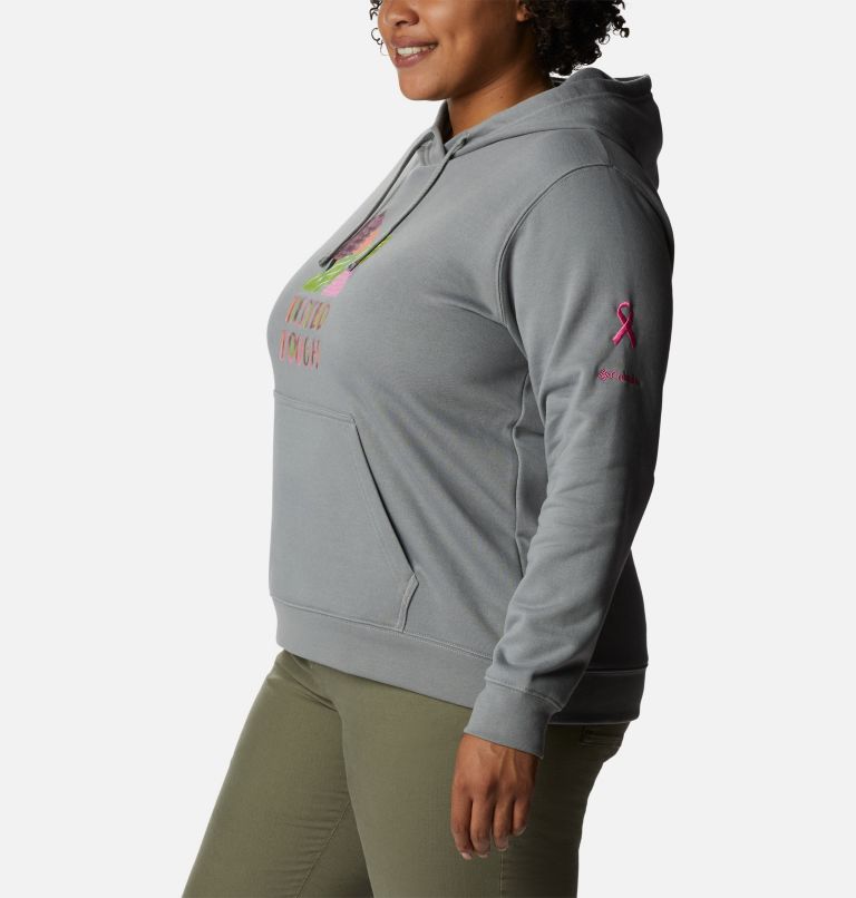 Thumbnail: Women's Tested Tough In Pink Hoodie - Plus Size, Color: Light Grey Loveis TTIP Logo, image 3