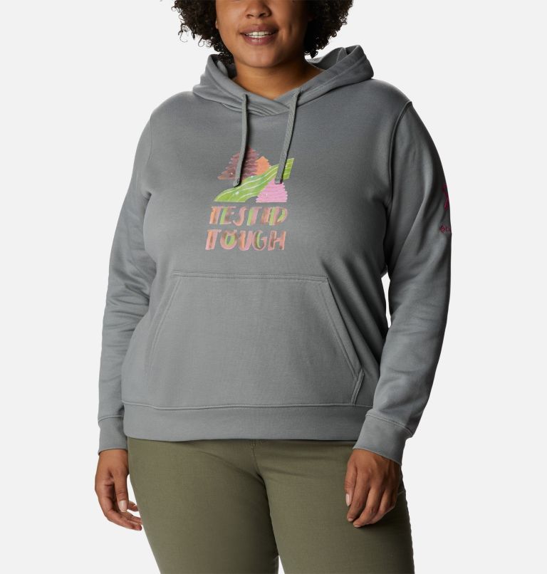 Women's Tested Tough In Pink Hoodie - Plus Size, Color: Light Grey Loveis TTIP Logo, image 1