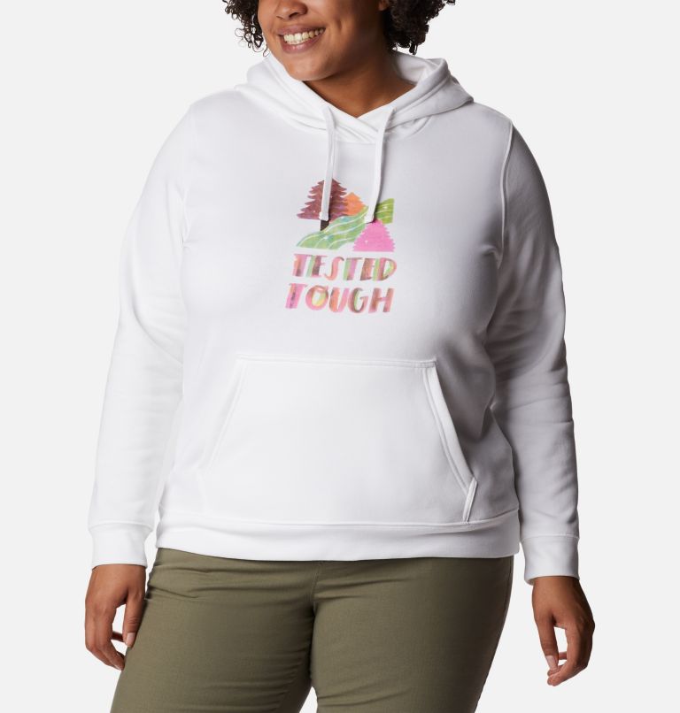 Thumbnail: Women's Tested Tough In Pink Hoodie - Plus Size, Color: White Loveis TTIP Logo, image 5