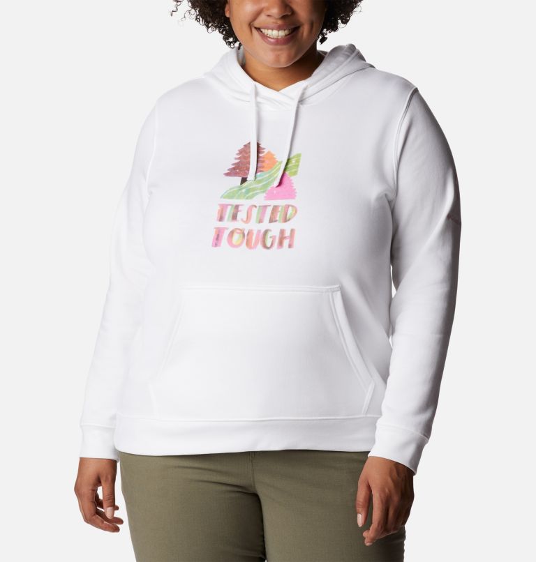 Women's Tested Tough In Pink Hoodie - Plus Size, Color: White Loveis TTIP Logo, image 1
