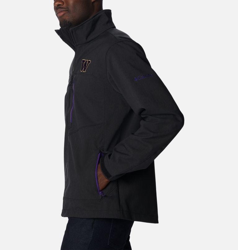 Thumbnail: Men's Collegiate Ascender II Softshell Jacket - Washington, Color: UW - Black, image 3