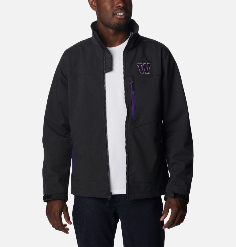 Thumbnail: Men's Collegiate Ascender II Softshell Jacket - Washington, Color: UW - Black, image 6