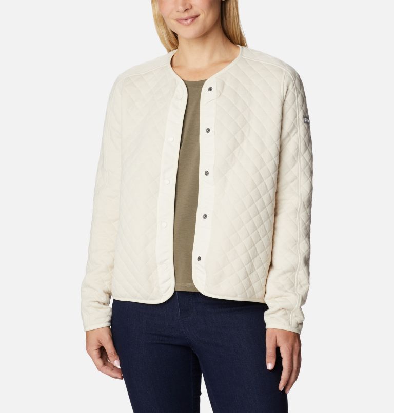 Women's Columbia Lodge Quilted Cardigan, Color: Chalk, image 6