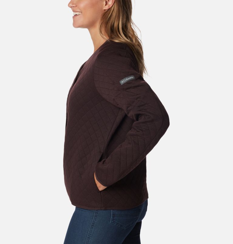 Women's Columbia Lodge Quilted Cardigan, Color: New Cinder, image 3