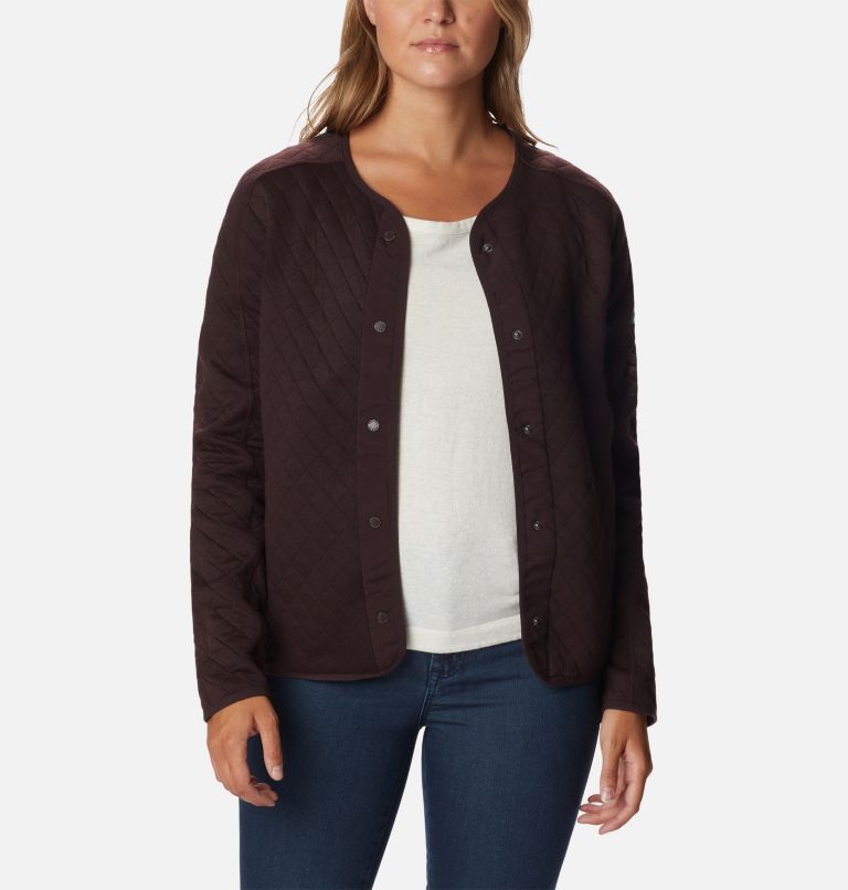 Women's Columbia Lodge Quilted Cardigan, Color: New Cinder, image 6