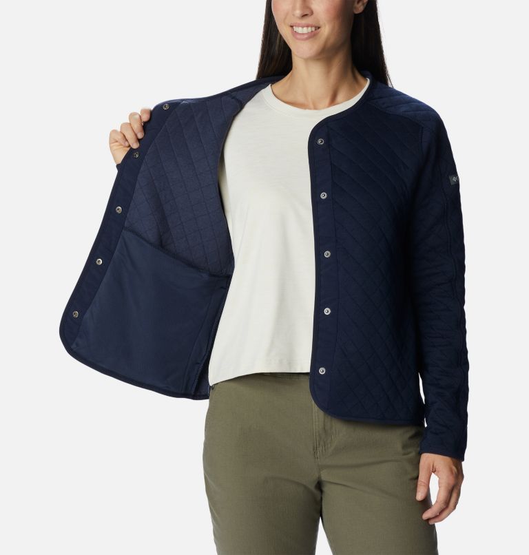 Thumbnail: Women's Columbia Lodge Quilted Cardigan, Color: Dark Nocturnal, image 5
