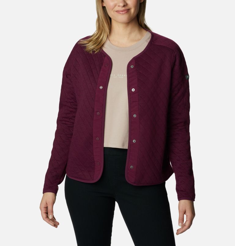Women's Columbia Lodge Quilted Cardigan, Color: Marionberry, image 6