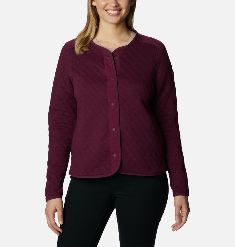 Thumbnail: Women's Columbia Lodge Quilted Cardigan, Color: Marionberry, image 1