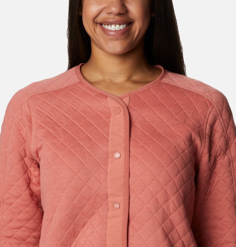 Thumbnail: Women's Columbia Lodge Quilted Cardigan, Color: Dark Coral, image 4
