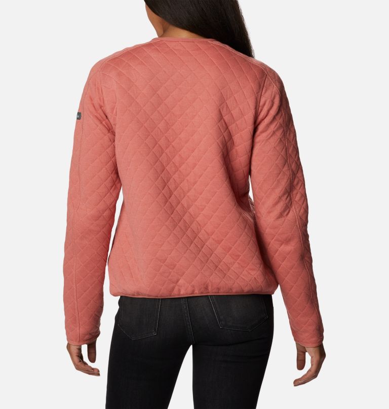 Thumbnail: Women's Columbia Lodge Quilted Cardigan, Color: Dark Coral, image 2