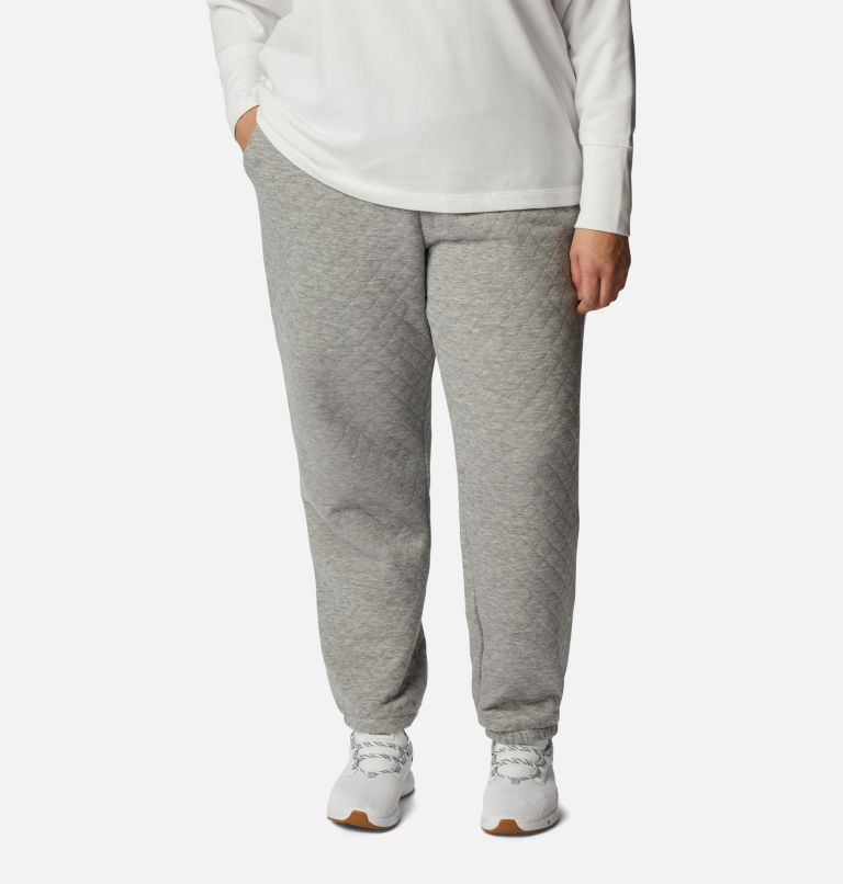 Thumbnail: Women's Columbia Lodge Quilted Joggers - Plus Size, Color: Light Grey Heather, image 1