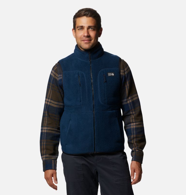 Navy blue fleece vest sale