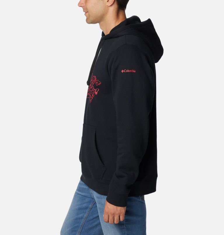Men's Columbia Trek Graphic Hoodie, Color: Black, Canada Treescape, image 3