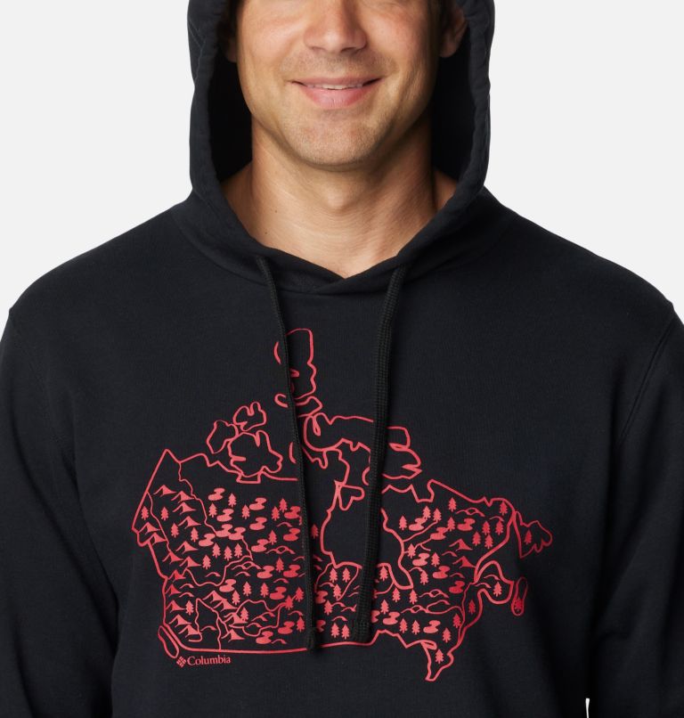 Men's Columbia Trek Graphic Hoodie, Color: Black, Canada Treescape, image 4