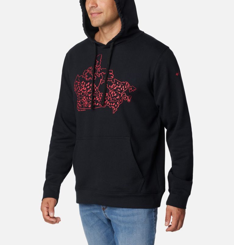 Men's Columbia Trek Graphic Hoodie, Color: Black, Canada Treescape, image 5