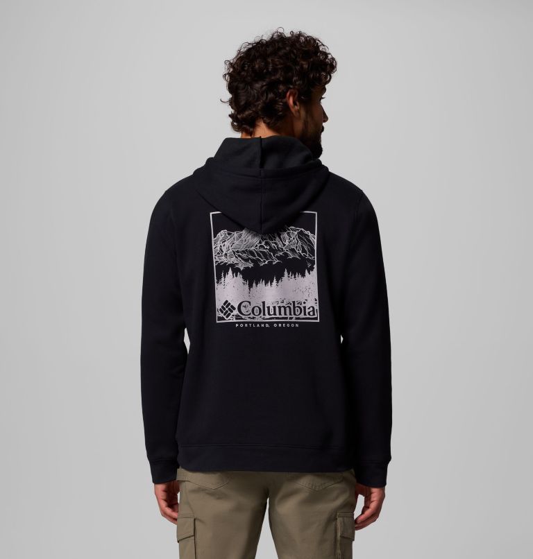 Men's Columbia Trek Graphic Hoodie, Color: Black, Meadowland, image 3