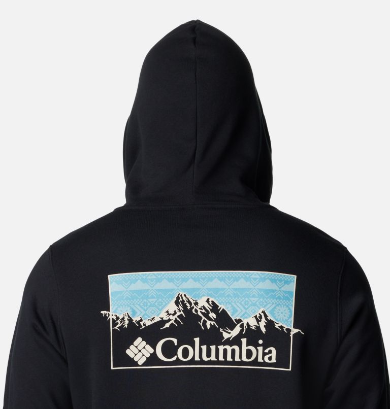 Thumbnail: Men's Columbia Trek Graphic Hoodie, Color: Black, Checkered Range Graphic, image 5