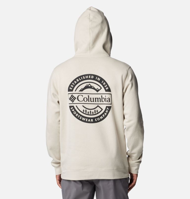 Men's Columbia Trek Graphic Hoodie, Color: Dark Stone, Button Badge, image 2