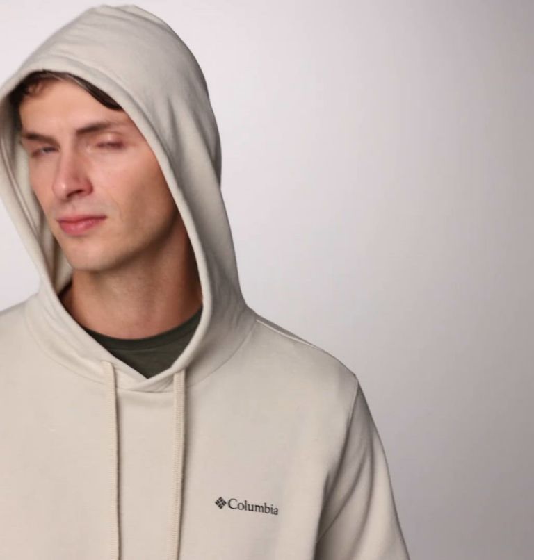 Men's Columbia Trek Graphic Hoodie, Color: Dark Stone, Button Badge