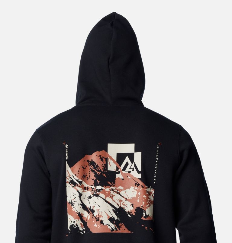 Men's Columbia Trek Graphic Hoodie, Color: Black, Mountain Air, image 5