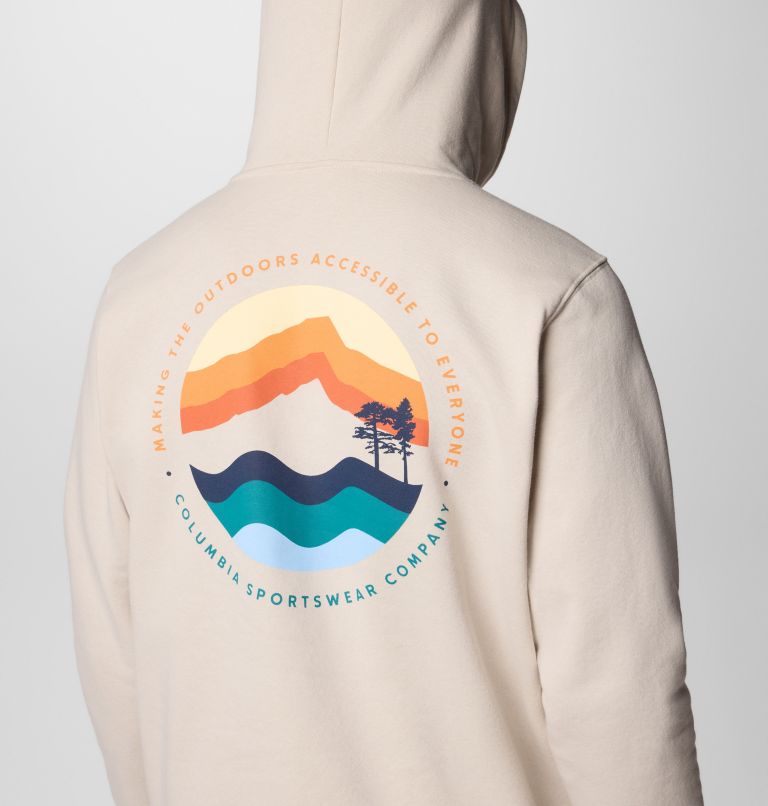 Men's Columbia Trek Graphic Hoodie, Color: Dark Stone, Circular Linescape, image 5
