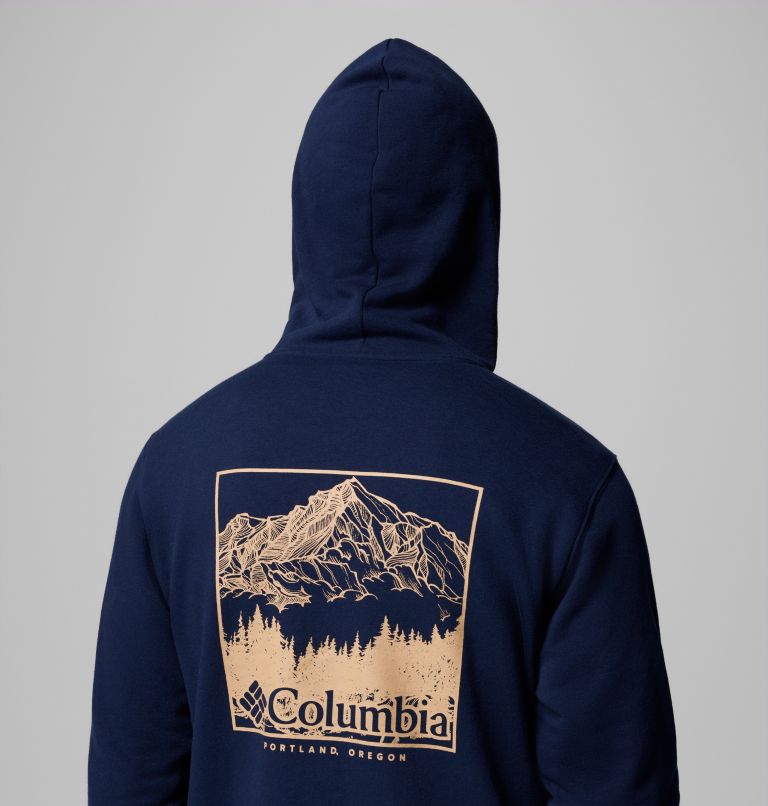 Men's Columbia Trek Graphic Hoodie, Color: Collegiate Navy, Meadowland, image 6