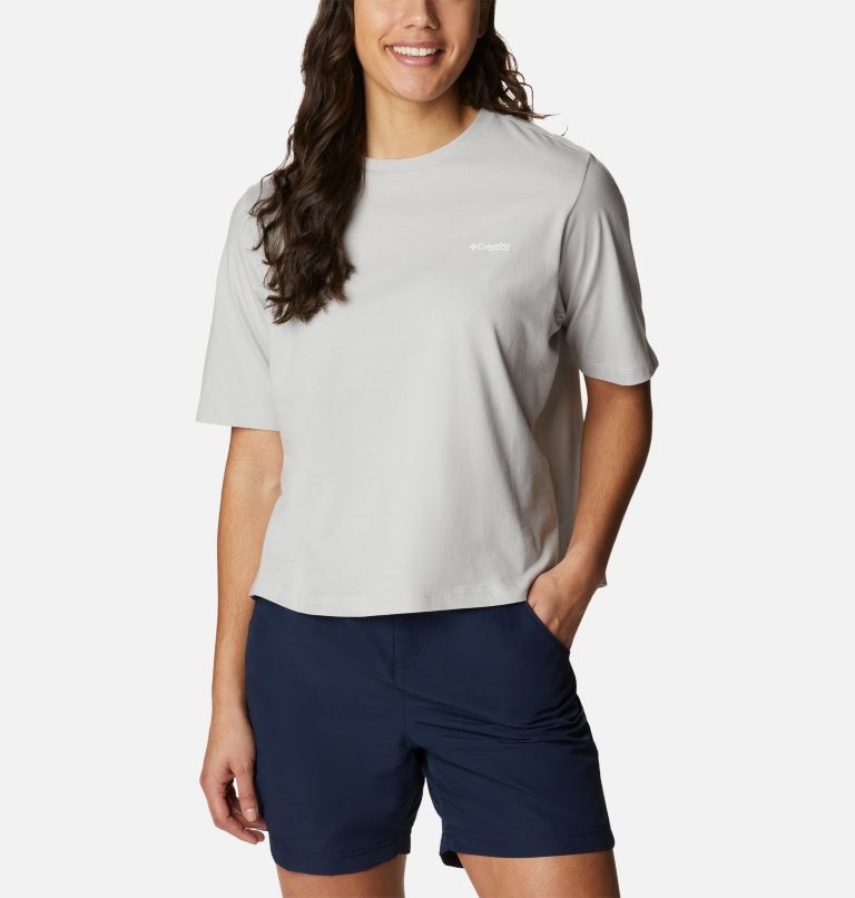 T-shirt décontracté PFG Bramley Bay Femme, Color: Cool Grey, Triangle Fill, image 1