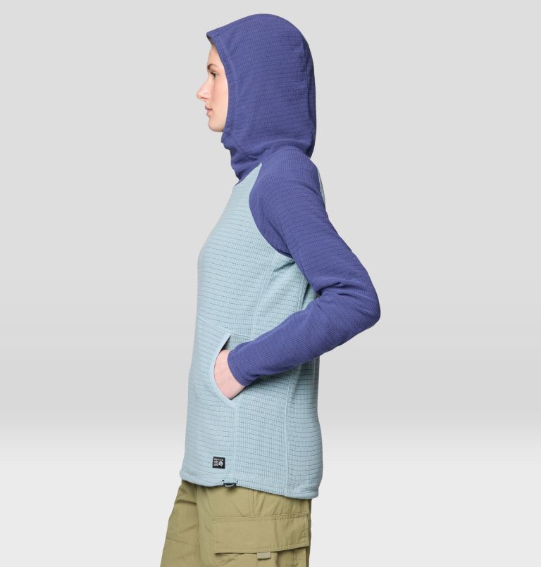 Women's Summit Grid Tunic Hoody, Color: Ice Shadow, Lapis Dusk, image 4
