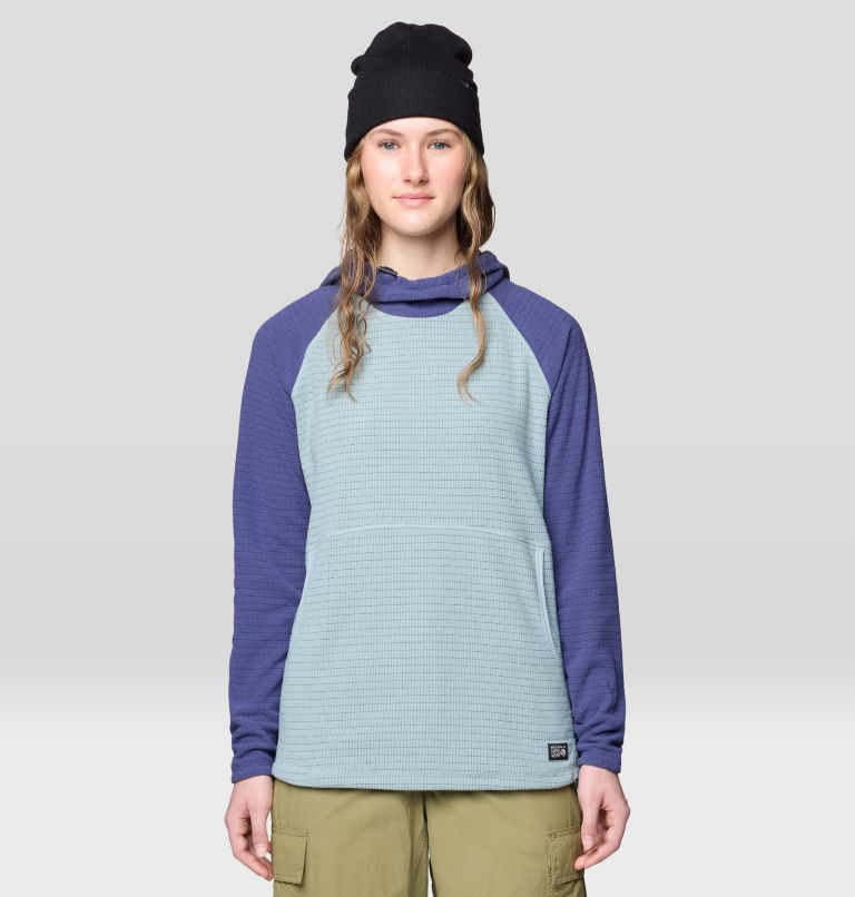 Women's Summit Grid Tunic Hoody, Color: Ice Shadow, Lapis Dusk, image 7